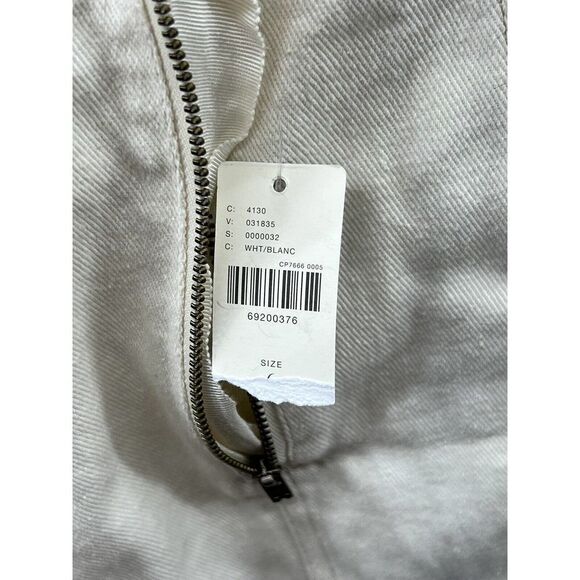 Pilcro Knit Wrap Keyhole Tee And Mini Button Up Jean Skirt Twofer Dress Cream 6 - Picture 5 of 5